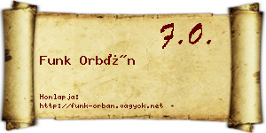Funk Orbán névjegykártya